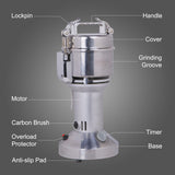 Hakka Grain Mill 200g High Speed Food Electric Stainless Steel Powder MillSeeds Flour Nut Pill Wheat Corn Herbs Spices Powder Machine,1200W