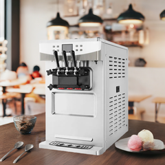 Hakka Brothers 45L Compact Type Ice Cream Machine for 3 Flavors, ETL Certification