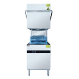 Hakka Bros Commercial Hood Type Dishwasher, High Temperature Door Type Dishwashing Machine with Rinse Pump, ETL & NSF Certified, Stainless Steel