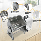 Hakka 22.5L/45 lbs Commercial Electric Tilting Meat Mixer with Motor, Stainless Steel Mixing Machine