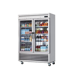 Hakka Brothers 2 Glass Door 49 cu. ft. Stainless Refrigerator, Bottom-Mount Compressor