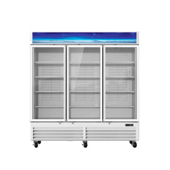 Hakka Brothers 72 CuFt. 3 Glass Doors Refrigerator (Swing), White, Energy Star Rated