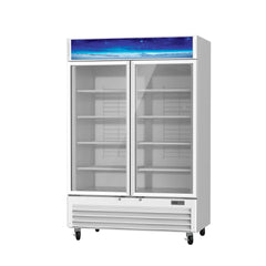 Hakka Brothers 49 CuFt. 2 Glass Doors Freezer (Swing), White, Energy Star Rated