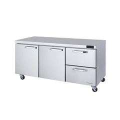 Hakka Brothers 2 Drawers 2 Doors (L, M) All Stainless Undercounter Refrigerator - 72" wide, 20 cu/ft, R-290 Refrigerant
