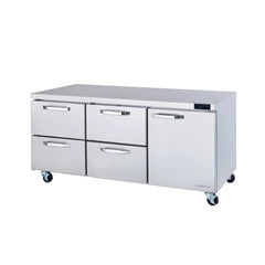 Hakka Brothers 4 Drawers 1 Door (R) All Stainless Undercounter Refrigerator - 72" wide, 20 cu/ft, R-290 Refrigerant