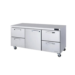 Hakka Brothers 4 Drawers 1 Door (M) All Stainless Undercounter Refrigerator - 72" wide, 20 cu/ft, R-290 Refrigerant