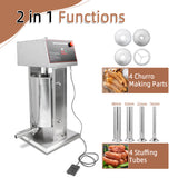 Hakka 25L/55lb Electric Sausage Stuffer Machine, Stainless Steel Vertical Sausage Maker with 4 Stuffing Tubes