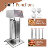 Hakka 30L/66lb Electric Sausage Stuffer Machine, Stainless Steel Sausage Filling Machine with 4 Stuffing Tubes