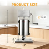 Hakka 22 Lb/10L Stainless Sausage Stuffer 2 Speed Vertical Meat Filler