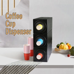 Clivia Commercial Cup Holder,Coffee Cup Dispenser Organizer,Paper Cup Holder,Stackable Countertop Design, Black Color-Pack of 1（ Individual ）