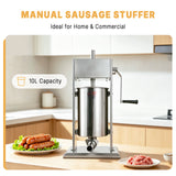 Hakka 22 Lb/10L Stainless Sausage Stuffer 2 Speed Vertical Meat Filler