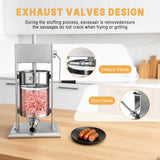 Hakka 22 Lb/10L Stainless Sausage Stuffer 2 Speed Vertical Meat Filler