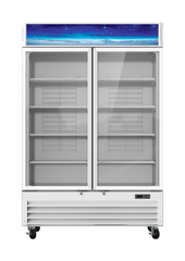 Hakka Brothers 49 CuFt. 2 Glass Doors Refrigerator (Swing), White, Energy Star Rated