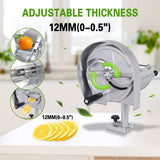 Hakka Commercial Vegetable Slicer Manual Fruit Slicer Potato Tomato Slicing Machine Onion Slicers Stainless Steel Vegetable Cutter for Potato Lemon Tomato Onion, 0.2-10mm Thickness Adjustable