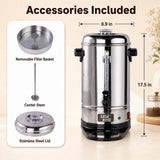 EasyRose 40 Cup coffee urn dimensions and accessories