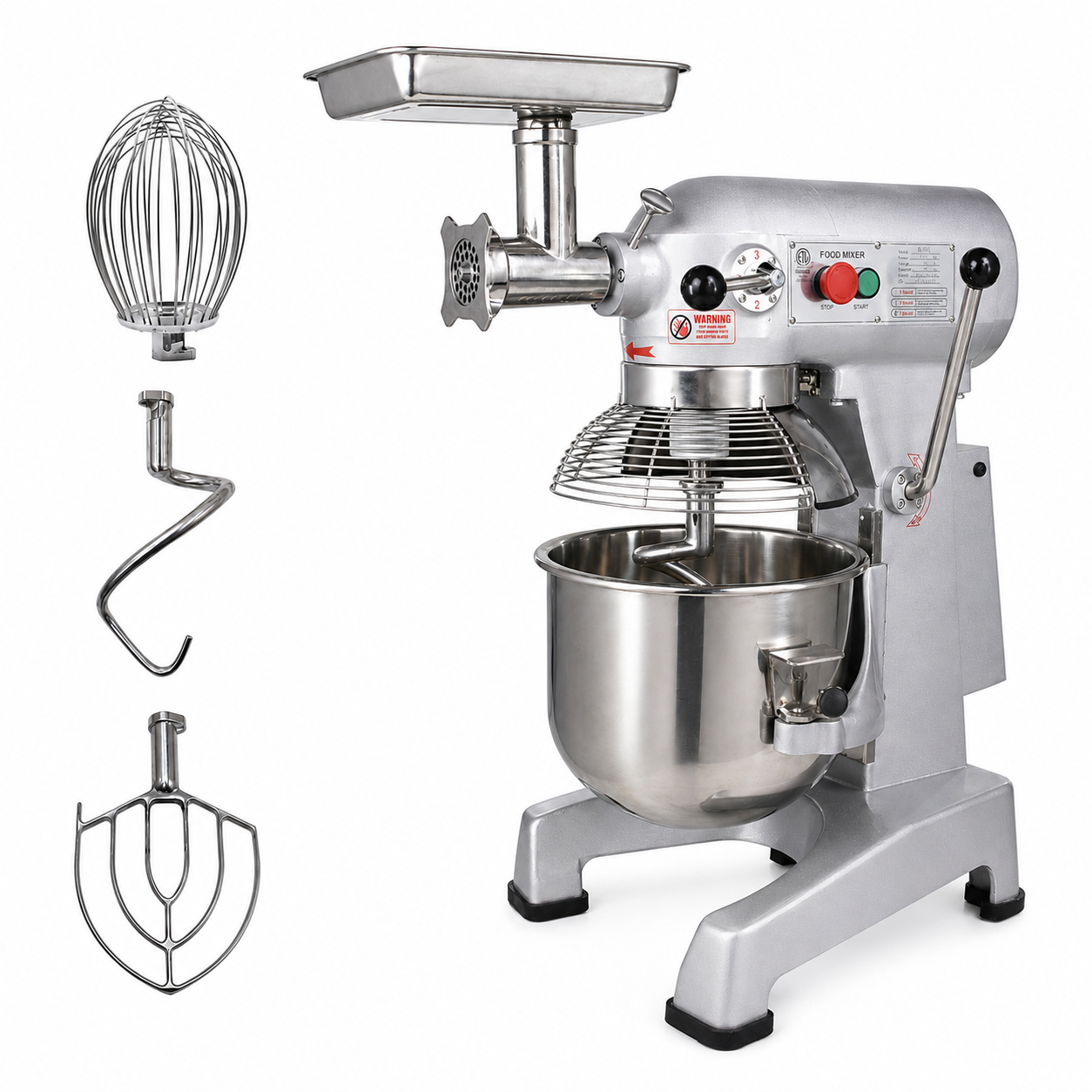 Hakka Commercial 20Qt Planetary Stand Mixer with Meat Grinder