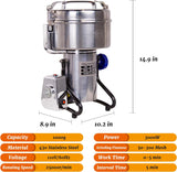 Hakka Grain Mill 1000g High Speed Food Electric Stainless Steel Powder MillSeeds Flour Nut Pill Wheat Corn Herbs Spices Powder Machine,3000W