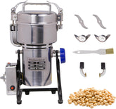 Hakka Grain Mill 800g High Speed Food Electric Stainless Steel Powder MillSeeds Flour Nut Pill Wheat Corn Herbs Spices Powder Machine,2400W