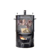 Hakka Vertical Charcoal Smoker, Multi-Function 14-Inch Barbecue and Charcoal Smoker Grill Heavy Duty Round BBQ Grill for Outdoor Cooking Camping