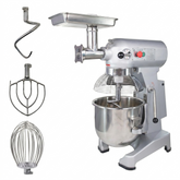 Hakka Commercial 20Qt Planetary Stand Mixer with Meat Grinder Attachment, 1100W Electric Food Mixer, 3 Speeds 125/225/404 RPM, Includes Dough Hook, Flat Beater & Whisk,ETL Certification