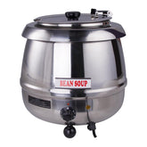 EasyRose 11 Qt Commercial Soup Warmer Food Warmer Soup Kettle with Hinged Lid, Silver