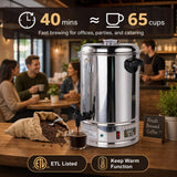 EASYROSE Coffee Urn 65 Cup Coffee Percolator Commercial Coffee Maker with Removable Filter, Perfect For Office, Parties, Catering