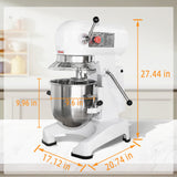 Hakka Commercial 10Qt Dough Food Stand Mixer 3 Speed Gear Driven Pizza Bakery