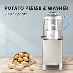 Hakka Electric Potato Peeler Automatic Peeler,110V Commercial Potato Peeler Machine, 365 lb/h Stainless Steel Peeler Washer