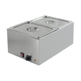 EasyRose Commercial Food Warmer 2-Pan Steam Table Food Warmer with Temperature Control & Lids, Electric Warming Trays for Food or Sauces-120V, 1200W, 10.6 QT/Pan