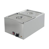 EasyRose Commercial Food Warmer 2-Pan Steam Table Food Warmer with Temperature Control & Lids, Electric Warming Trays for Food or Sauces-120V, 1200W, 10.6 QT/Pan