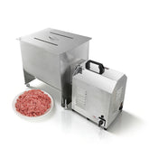Main view of the Hakka 37.5L 85 lb stainless steel electric meat mixer with high-power motor