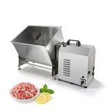 Main view of the Hakka 37.5L 85 lb stainless steel tilting electric meat mixer