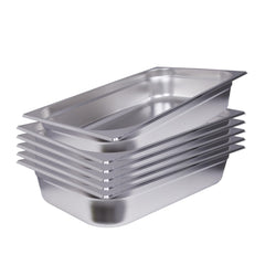 Hakka Hotel Pans Full Size 4inch Deep 1/1 Stainless Steel Steam Table Pans 6Pack