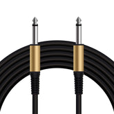 20 Feet Professional Guitar Instrument Cable with Black PVC Jacket Straight 1/4" TS to Straight 1/4" TS for Electric Guitar