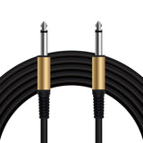 20 Feet Professional Guitar Instrument Cable with Black PVC Jacket Straight 1/4" TS to Straight 1/4" TS for Electric Guitar