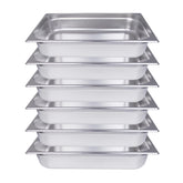Clivia Hotel Pans Full Size 4inch Deep 1/1 Stainless Steel Steam Table Pans 6Pack