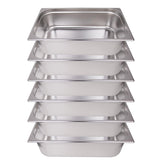 Clivia 1/1 Size Stainless Steel Food Pans,6"Deep Food Containers- Pack of 6