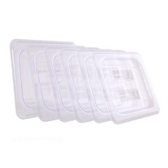 Hakka 6-Pcs Food Pan Lid 1/6 Size Clear Polycarbonate Hotel Pan Cover with handle