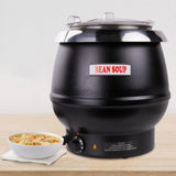 EasyRose 11 Qt Black Soup Warmer Commercial Food Warmer Soup Kettle with Hinged Lid
