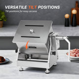 Morgangastro 15L/30 lb Manual Meat Mixer, Stainless Steel Tilt Sausage Mixer with Removable Paddles & Hand Crank