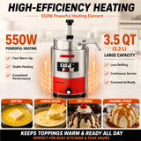 EASYROSE Nacho Cheese Dispenser Warmer 3.5QT Electric Nacho Cheese Machine Stainless Single Head Hot Fudge Warmer with Pump for Cheese/Sauce 120V 550W(FZ-05A)