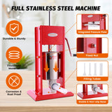 Hakka Sausage Stuffer 7 Lb/3 L Two Fill Rate Spray-painted Steel Vertical 7 Lb Sausage Maker(CV-3)