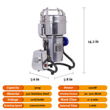 Hakka Grain Mill 300g High Speed Food Electric Stainless Steel Powder MillSeeds Flour Nut Pill Wheat Corn Herbs Spices Powder Machine,1500W