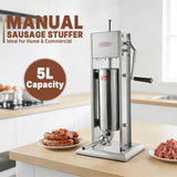 Hakka 5L/11lb Stainless Sausage Stuffer 2 Speed Vertical Sausage Maker