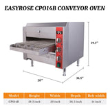 EasyRose Adjustable Speed Conveyor Toasters 50-300 °C /122- 572°F Temperature Range for Bakery Western Restaurant - 208V 3500W (14”wide belt)