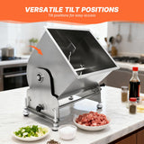 Hakka 37.5L/85 lbs Commercial Tilting Meat Mixer, Stainless Steel Manual Mixing Machine