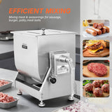 Morgangastro 22.5L/45 lb Manual Meat Mixer, Stainless Steel Tilt Sausage Mixer with Removable Paddles & Hand Crank