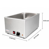 EasyRose 20" x 12" Full Size Electric Countertop Food Warmer - 120V, 1200W