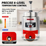 EASYROSE Nacho Cheese Dispenser Warmer 3.5QT Electric Nacho Cheese Machine Stainless Single Head Hot Fudge Warmer with Pump for Cheese/Sauce 120V 550W(FZ-05A)