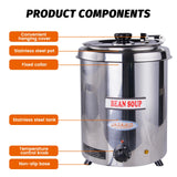 EasyRose 6Qt Soup Warmer Commercial Soup Kettle Warmer with Hinged Lid and Detachable Stainless Steel Pot